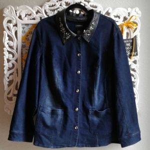 Denim jacket with removable collar size 22/24W